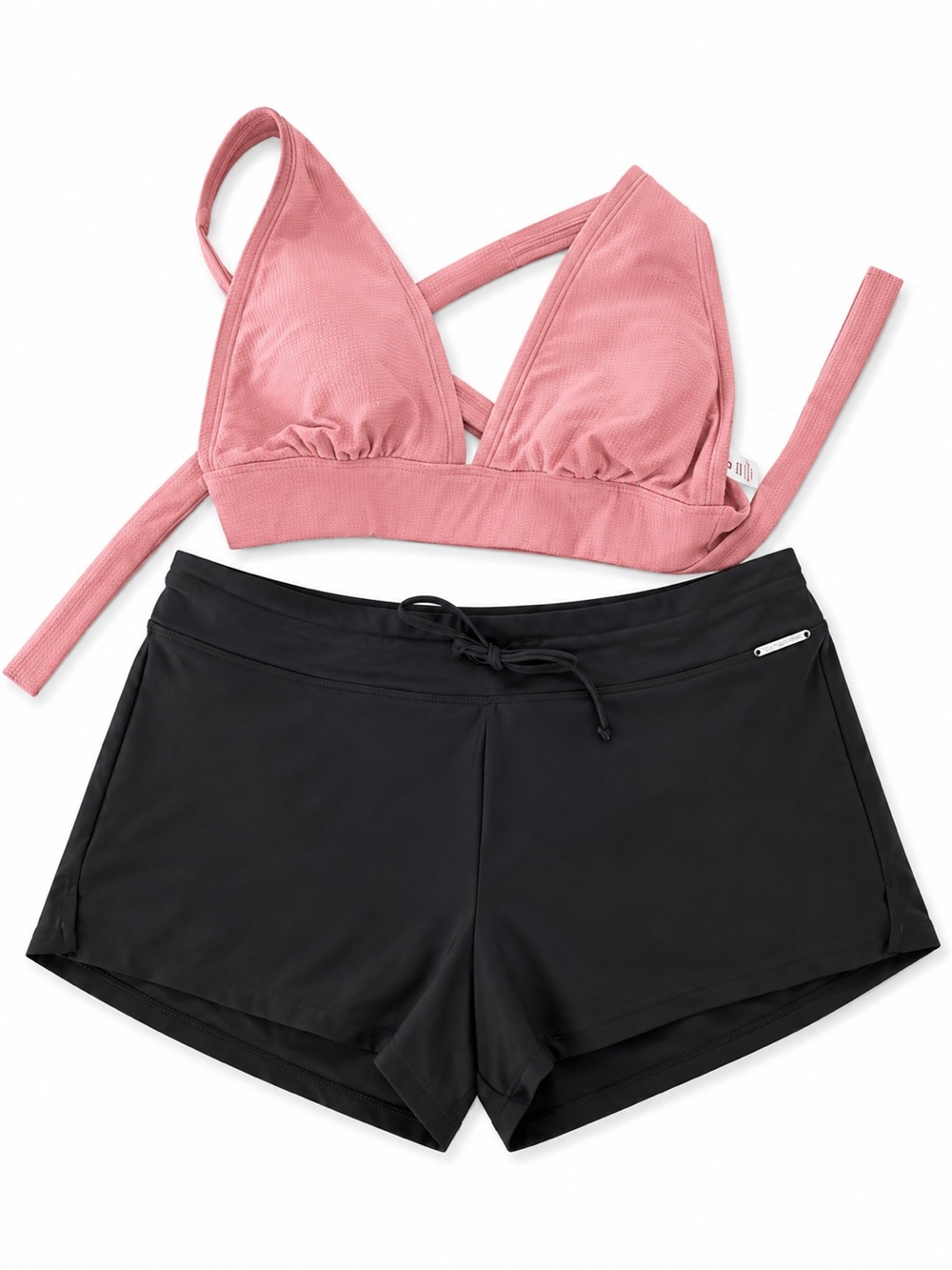 ZeroXposur Pink Top with Black Swim Shorts